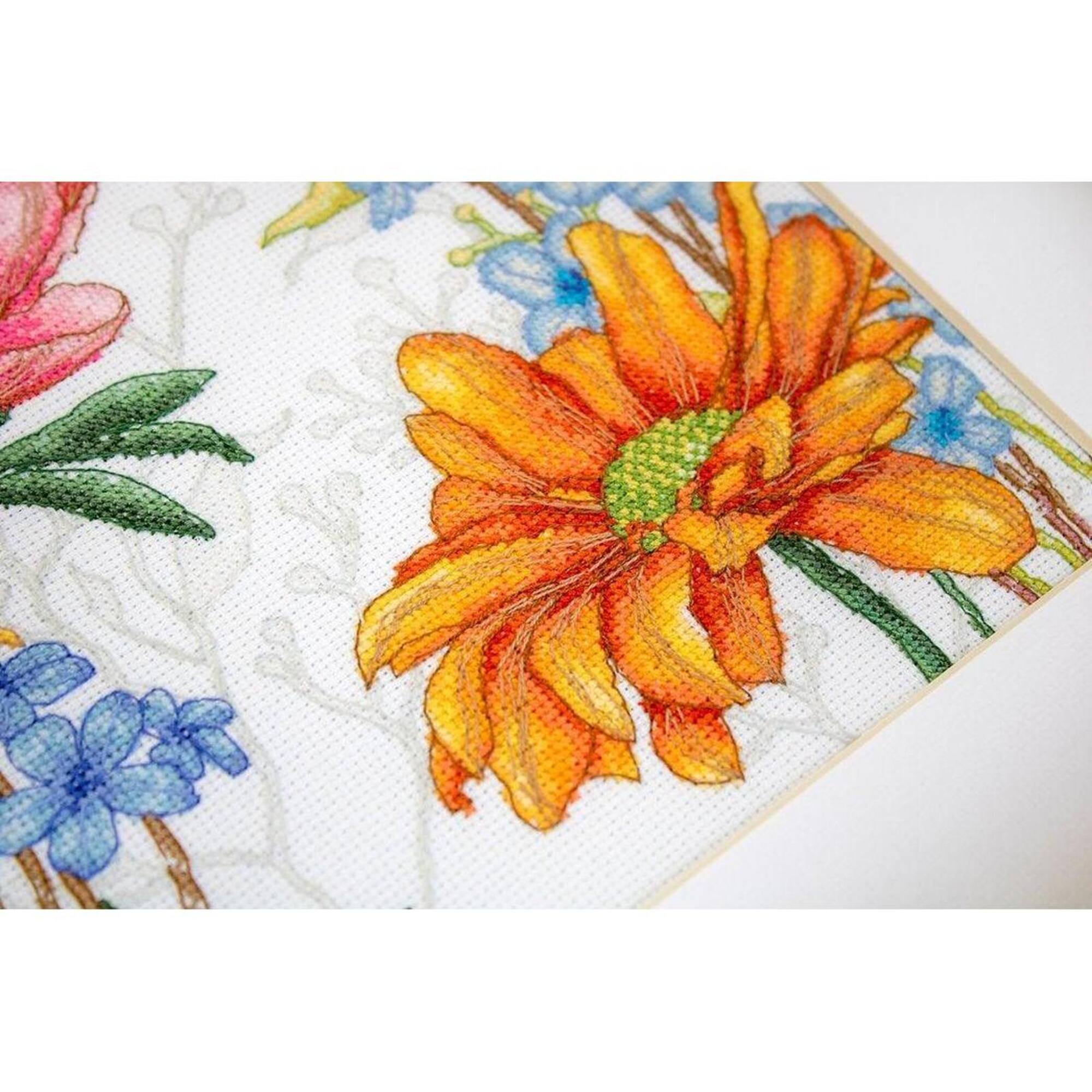 Luca-s Flowers And Butterfly Counted Cross Stitch Kit